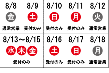 夏季休業